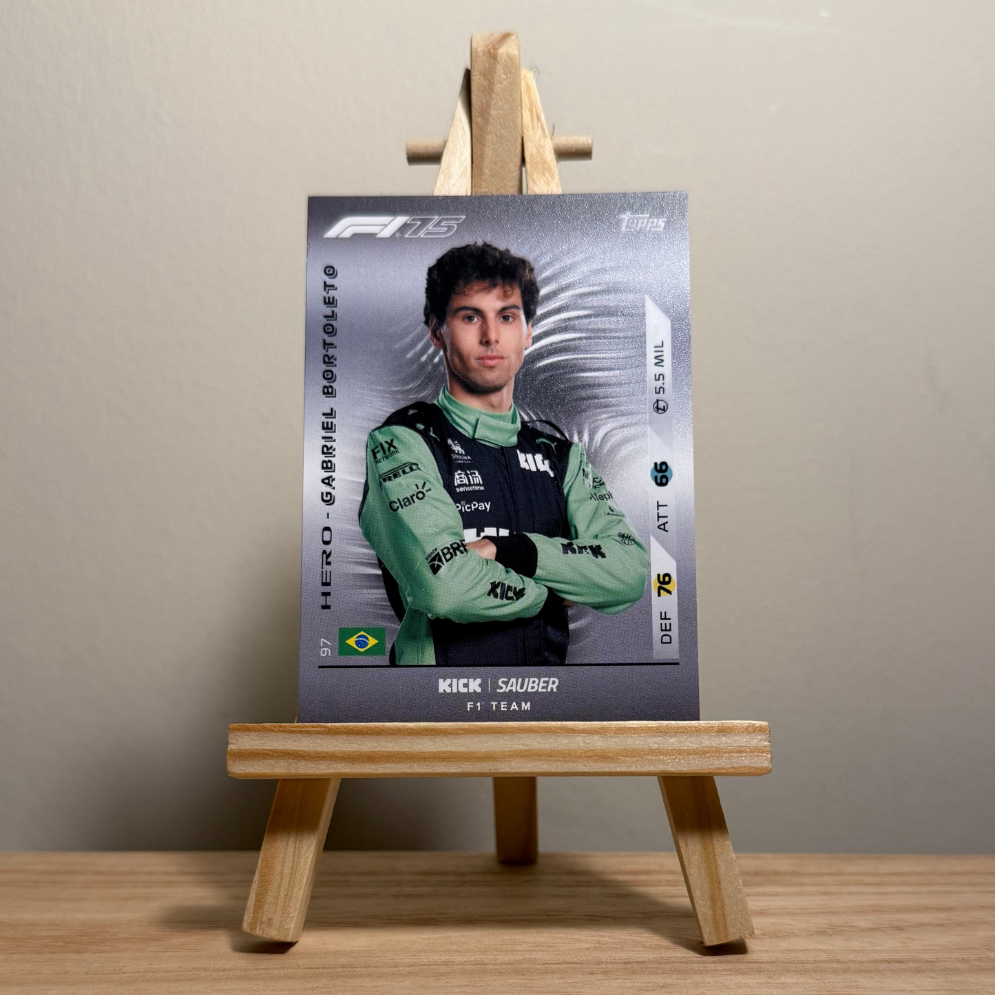 2025 Turbo Attax Formula 1 Trading Card - #97 Stake Formula One Team Kick Sauber Gabriel Bortoleto