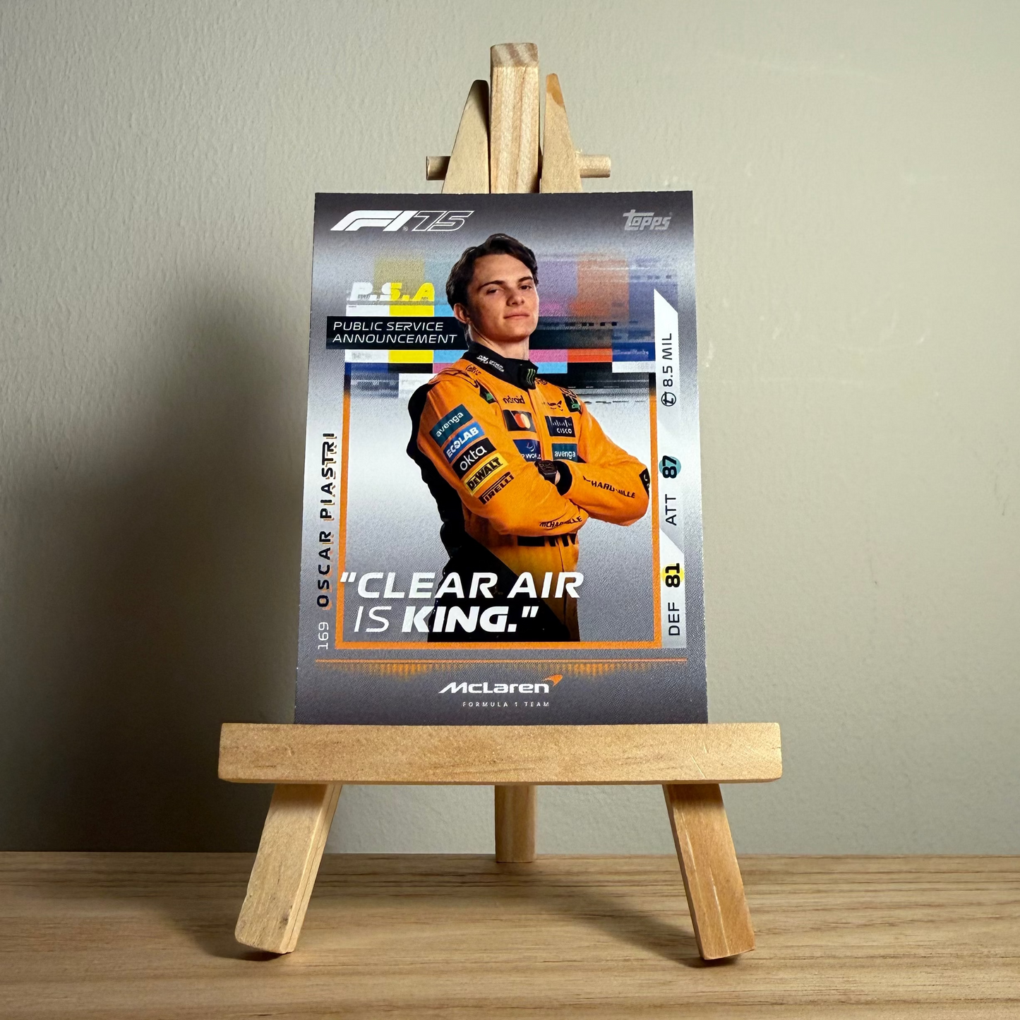 2025 Turbo Attax Formula 1 Trading Card - #169 Oscar Piastri Public Service Announcement