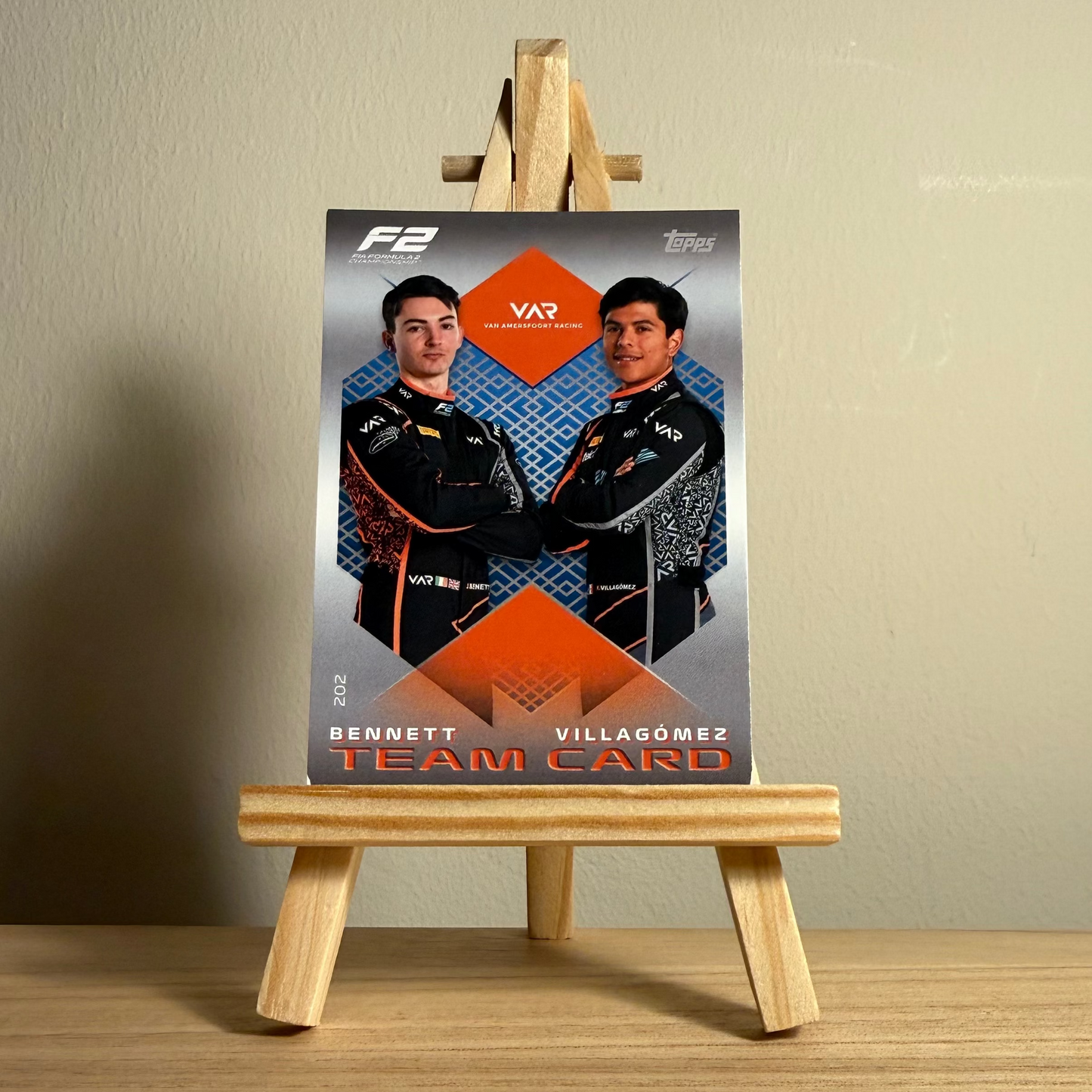 2025 Turbo Attax Formula 1 Trading Card - #202 Van Amersfoort Racing John Andrew Bennett & Rafael Villagómez Jr.