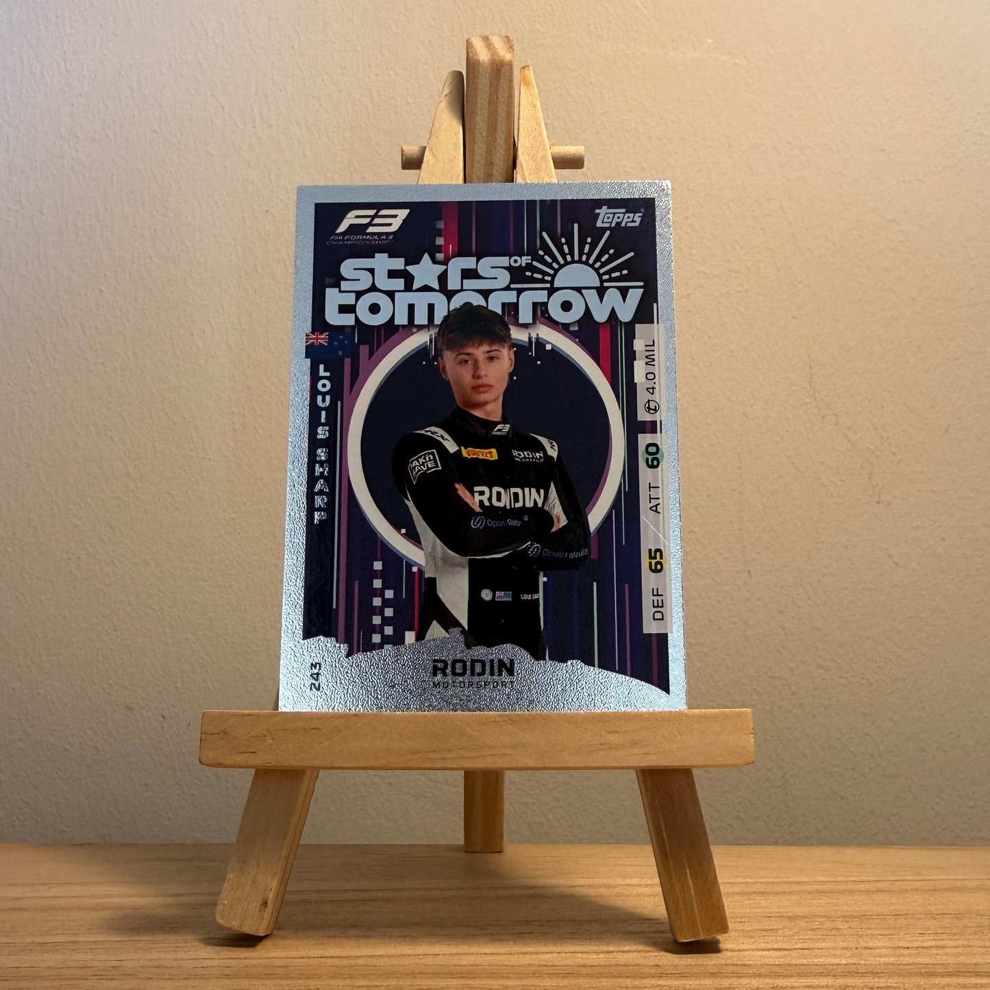 2025 Turbo Attax Formula 1 Trading Card - #243 Rodin Motorsport Louis Sharp Stars of Tomorrow