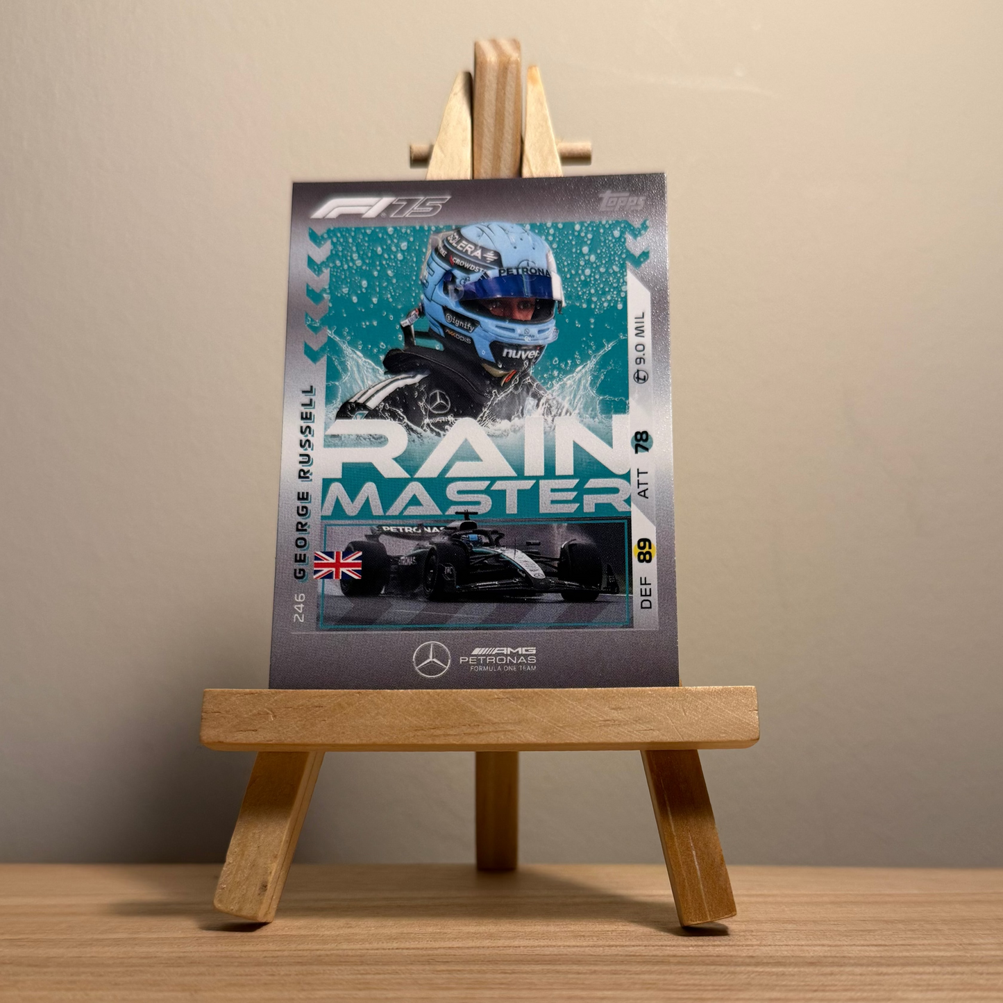 2025 Turbo Attax Formula 1 Trading Card - #246 Mercedes Aufrecht Melcher Großaspach Petronas Formula 1 Team George Russell Rain Master
